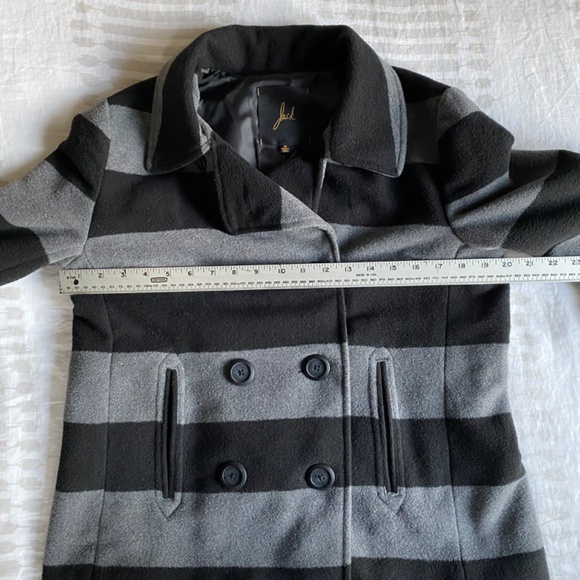 Jack gray and black striped pea coat size M - Picture 12 of 14
